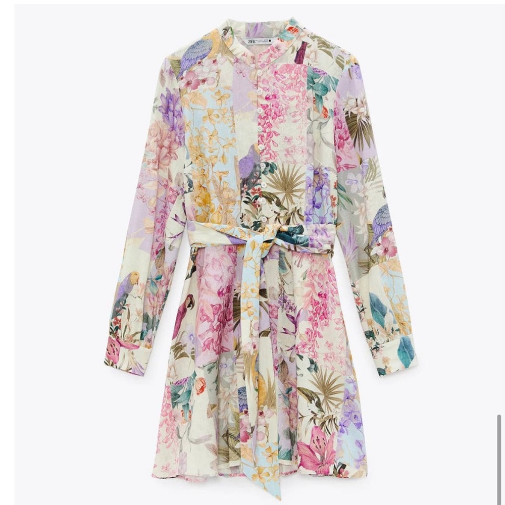 Zara Multicolor Floral Long Sleeve Dress